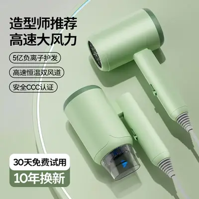 Portable Negative Ion Hair Dryer Green 30-Day Free Trial
