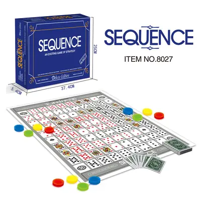 Foreign trade products interactive card game toy sequence game English sequence chess board