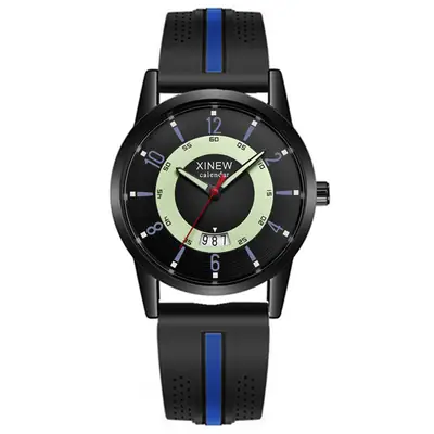 Men Xinew Black Date Quartz Wrist Watch