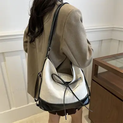 Large Canvas Backpack Women's Shoulder Crossbody Bag