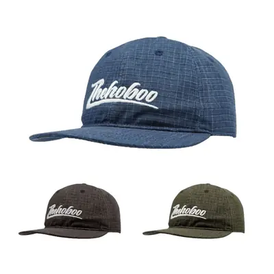 Japanese Style Plaid Sunscreen Hat for Men Women Blue