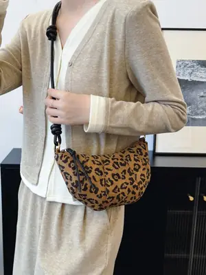 Brown Suede Crossbody Bag for Women 2024