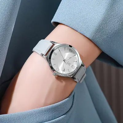 Classic Gray Silicone Tape Joker Quartz Women's Watch