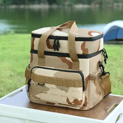 Camouflage Insulated Picnic Bag with Double Layer Ice Pack