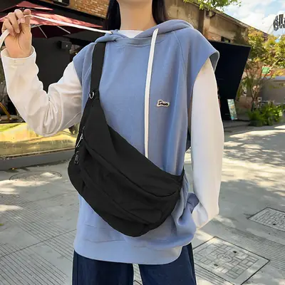 Cycling Shoulder Bag Men Light Blue Large Capacity
