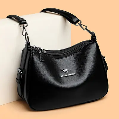 Black Kangaroo Shoulder Tote Bag Women 2024