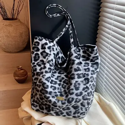 Women Leopard Print Large Tote Bag 2024