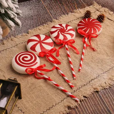 New Color Christmas Lollipop Decor Red Big Stick Candy