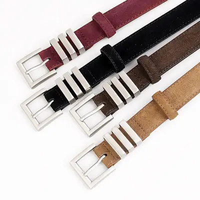 Women's Anti-Rong Silver Buckle Genuine Leather Belt