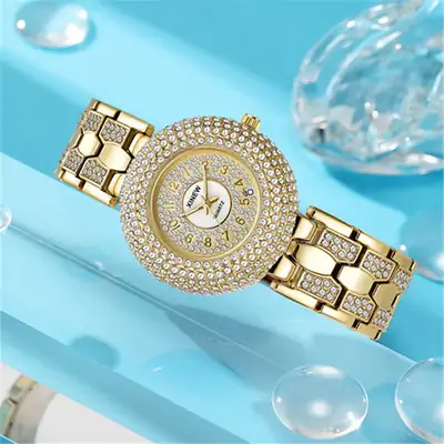 Luxury Gold Diamond Watch for Women