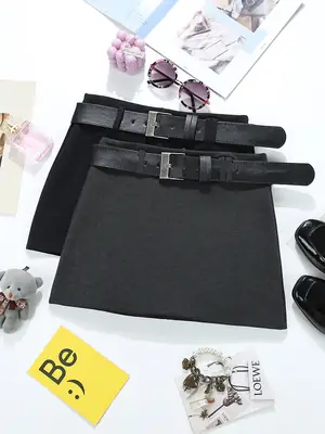 Black Crossbody Belt with Zip for Women