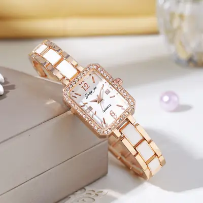 Square Diamond Watch for Women Hot Alloy Bracelet