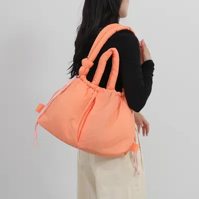 Blue Shoulder Crossbody Bag with Drawstring Closure