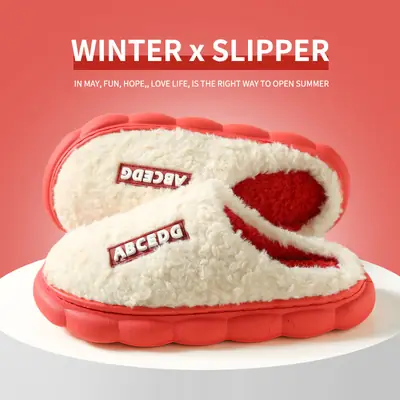 Maomao Women's Winter Cotton Slippers Thick Bottom Warm Non-Slip