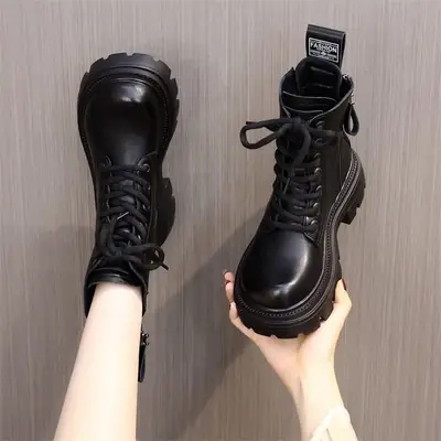 Women's Thick Heel Fleece Boots Autumn Winter 2024