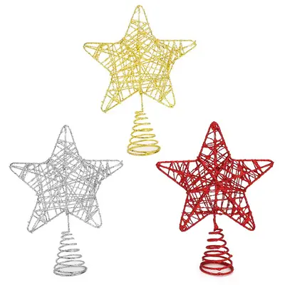 Golden Star Christmas Tree Decoration for Home