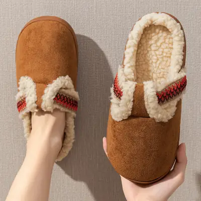 Women's Winter Woolen Slippers Brown 2024