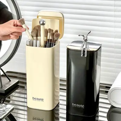 Cream Makeup Brush Storage Tube Light Rectangular Dustproof Rack
