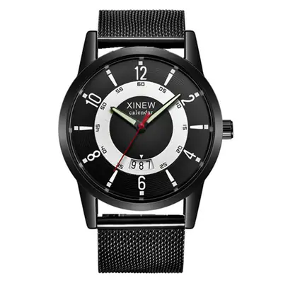 Men's Stainless Steel Watch with Calendar & Quartz Movement