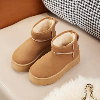 Women's Fleece Lined Snow Boots Mid-Calf Warm Winter