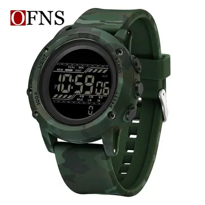 OFNS Multifunctional Camouflage Waterproof Pedometer Watch for Teens