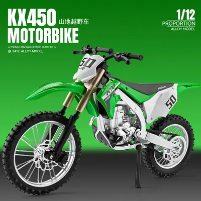 Jiaye 1:12 Kawasaki KX450F Motorcycle Model Simulation Mountain Off-road Vehicle Alloy Locomotive Ornaments Toy Car