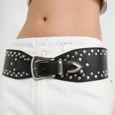 Zebra Print Wide Waist Belt for Women
