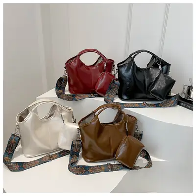 New Women's Brown Large Capacity Tote Bag 2024