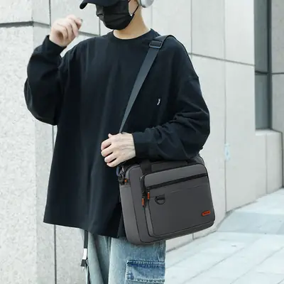 Olive Green Men's Oxford Shoulder Bag