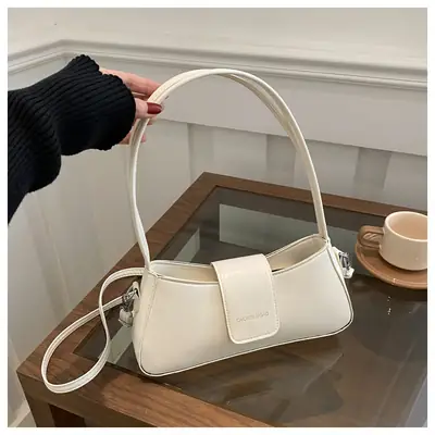Women's White Shoulder Bag 2024 Winter Western Style