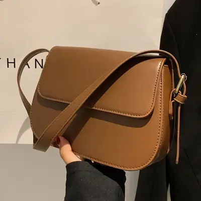 White Retro Crossbody Bag Women 2024 New Trendy Hong Kong Style