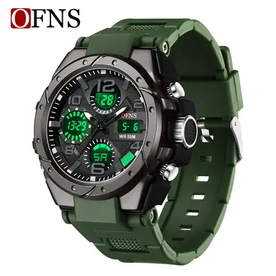 O'FNS Men's Waterproof Digital Watch Black