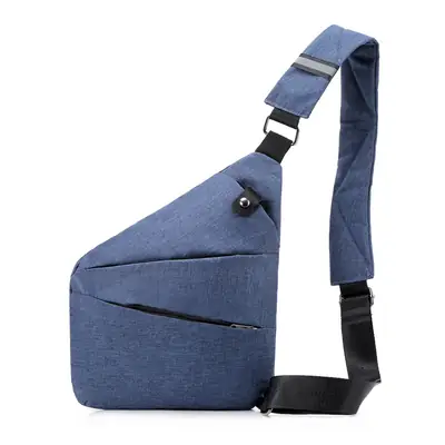 Men's Grey Crossbody Chest Bag Multi-Compartment Travel Messenger