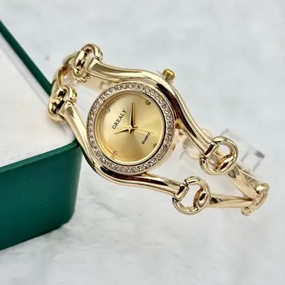 Green Crystal Bracelet Women's Quartz Watch