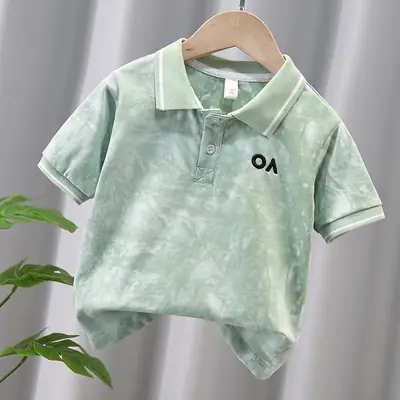 Boys Green Tie-Dye Polo Shirt 2026
