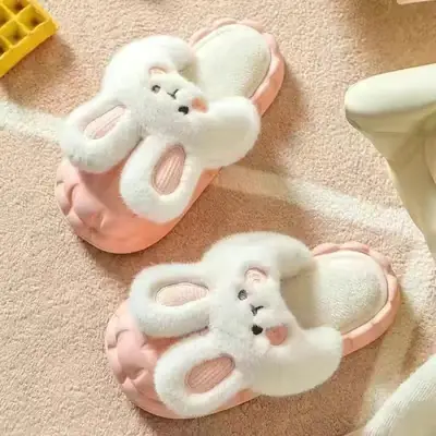 2024 new women's detachable winter outdoor home indoor plush cotton slippers waterproof cute warm shoes