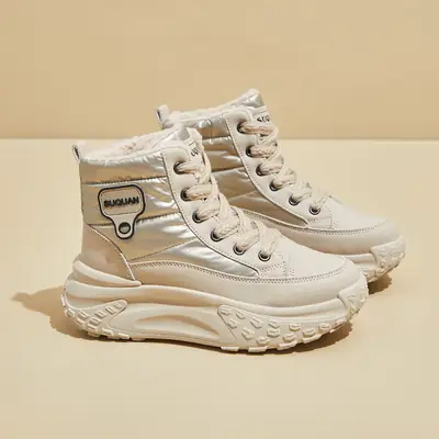 Women's Plush Thick Winter Boots White Blue Red