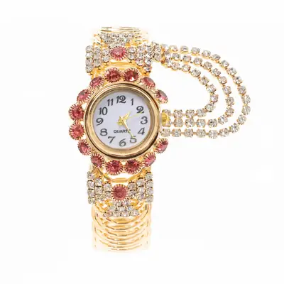European and American New Fashion Ladies Full Diamond Alloy Fashion Watch Creative Tassel Quartz Bracelet Watch Women's Manufacturers