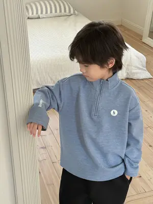 Haima Boys Half-Turtleneck T-Shirt Grey 2025