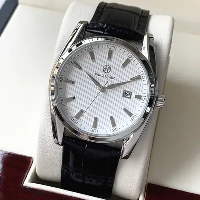 Men's Waterproof Quartz Watch with Stainless Steel Case