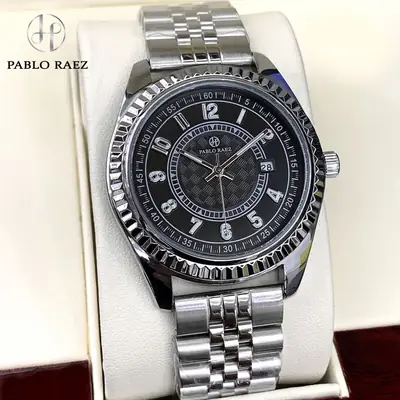 Men's Stainless Steel Calendar Watch with Luminous Dial