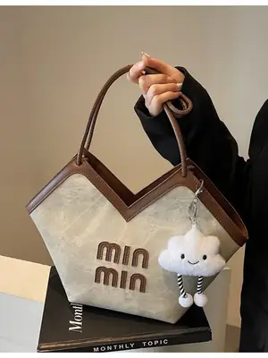 Women Crossbody Tote Bag Black Mini Minnie Mouse