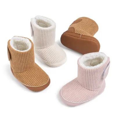Amazon Cross-border Winter Baby Shoes Warm Velcro Cotton Shoes fleece-lined Soft Sole Toddler Boots Baby shoes