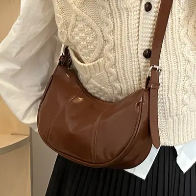 White Pouchy Shoulder Messenger Bag 2024