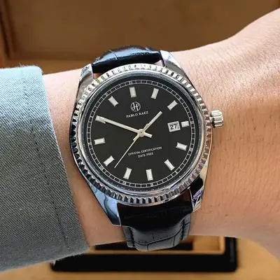 Luminous Men's Watch Black Stainless Strap Waterproof