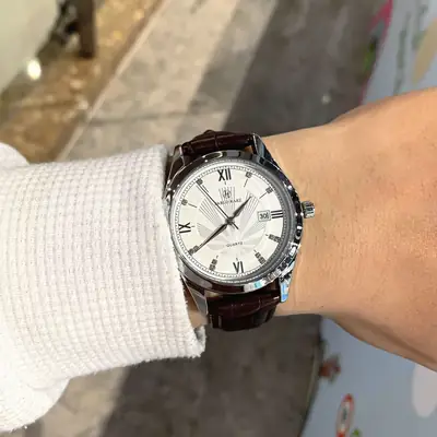 Men's PABLO RAEZ Quartz Watch Brown Leather Band
