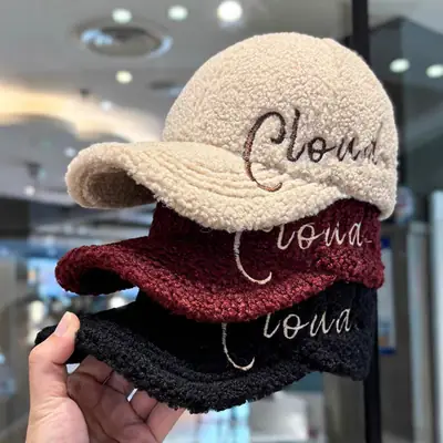 Autumn Winter Embroidered Wool Cap Women Wide Brim