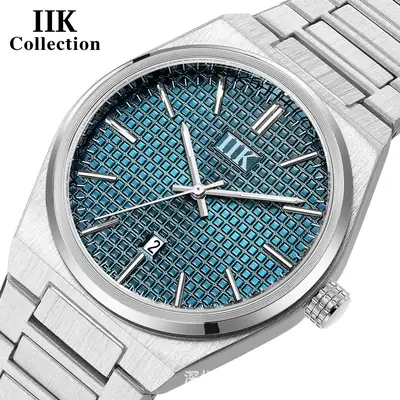 IIK Men's Luminous Quartz Watch Gold Silver Band