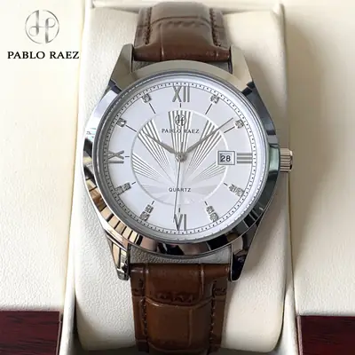 Men's Simple Quartz Watch with Leather Strap