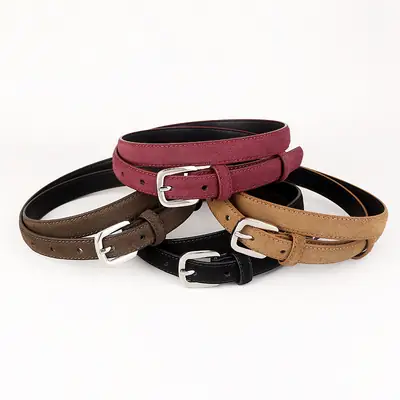 Women's Brown Suede Pin Buckle Belt